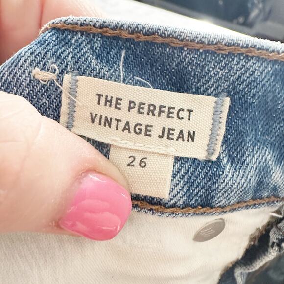 Madewell the Perfect Vintage Jean Distressed Blue Jeans women’s size 26 - Picture 8 of 12